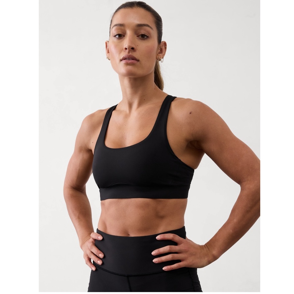 NWT Athleta Interval Sport Bra A-C | Black - Picture 2 of 15
